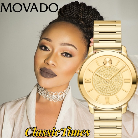 Movado Accessories - **NEW** Ladies' Movado Bold Luxe Gold-Ion Plated Stainless Steel Crystal Bracele